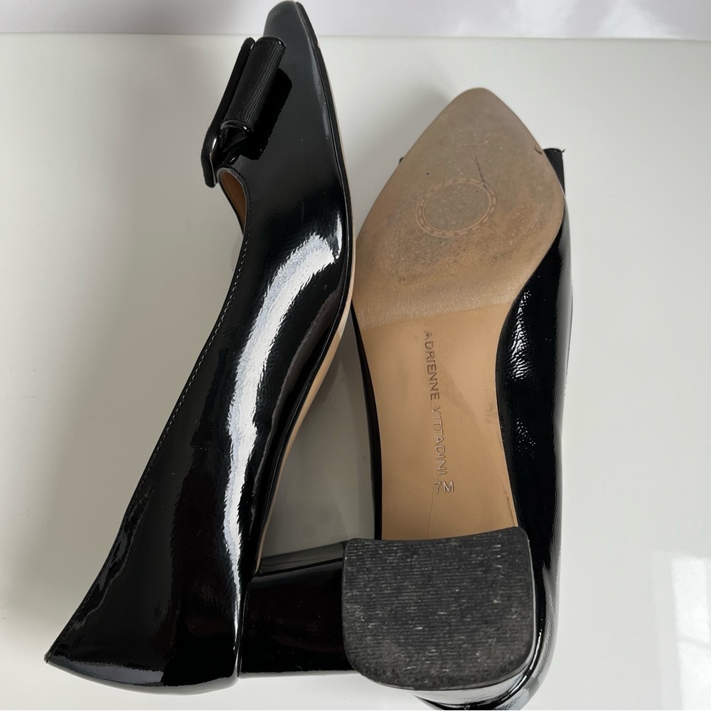 Adrienne Vittadini Black Patent Block Heel Size 7 - Picture 10 of 12